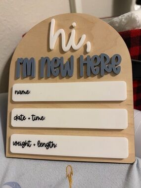 Dry Erase Baby Announcement Sign 💙